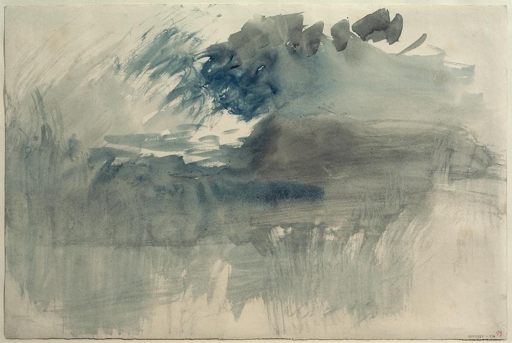 JOSEPH MALLORD WILLIAM TURNER, A Storm over the Rigi (Gebirge,Himmel (Natur),Kunst,Landschaft,Meteorologie,Wetter,Wolke,Englische Kunst,Romantik,Berg,Sturm)