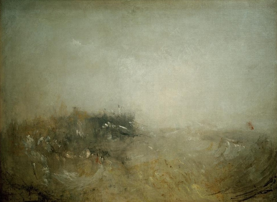 JOSEPH MALLORD WILLIAM TURNER, Rough Sea (Kunst,Landschaft,Meteorologie,Wetter,Meer,Englische Kunst,Welle,Romantik,Schlechtes Wetter,Sturm)