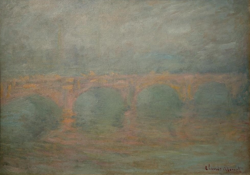 Claude Monet, Waterloo Bridge, London, effet rose (Architektur,Brücke,Geographie,Kunst,Impressionismus,Fluss,Architekturdarstellung,Französische Kunst,Jahrhundertwende,Topographie)