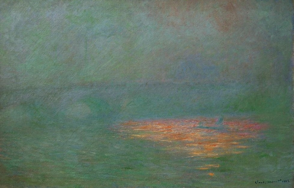 Claude Monet, Waterloo Bridge (Architektur,Brücke,Geographie,Kunst,Impressionismus,Fluss,Architekturdarstellung,Französische Kunst,Sonnenlicht,Jahrhundertwende,Topographie)