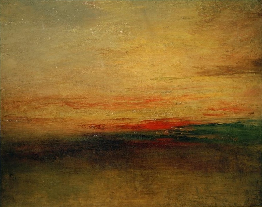 JOSEPH MALLORD WILLIAM TURNER, Sunset(?) (Himmel (Natur),Kunst,Landschaft,Sonnenuntergang,Tageszeiten,Abend,Englische Kunst,Romantik)