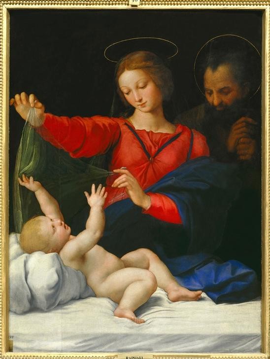 Raffael, Maria mit dem Kind (Christentum,Religion,Renaissance,Heilige Familie,Maria Mit Kind,Neues Testament,Bibel,Italienische Kunst,Madonna Loretana)