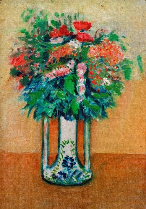 August Macke, Kleiner Strauß (Deutsche Kunst,Kunst,Stillleben,Der Blaue Reiter,Blumenstrauss,Vase)