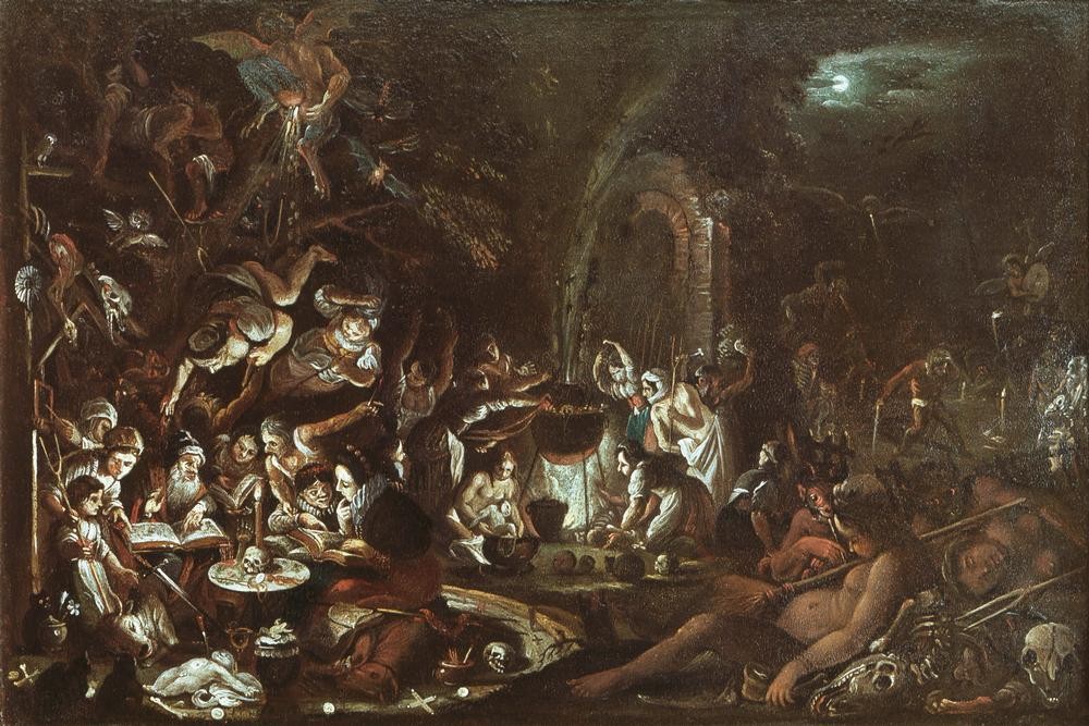 Pieter Brueghel der Jüngere, Eine Hexenversammlung (Hexe,Hexensabbath,Magie,Esoterik,Aberglaube,Tageszeiten,Nacht,Barock,Niederländische Kunst,Licht Und Schatten)