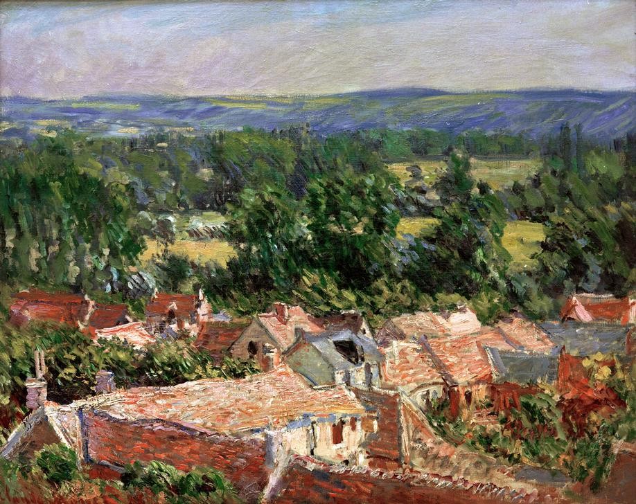 Claude Monet, Vue du village de Giverny (Dorf,Kunst,Landschaft,Impressionismus,Französische Kunst)