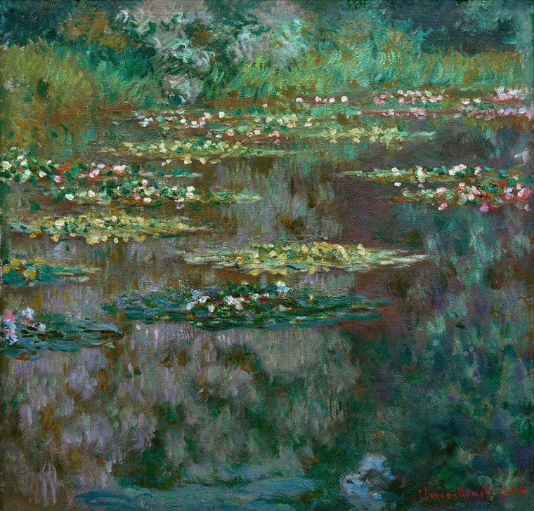Claude Monet, Nymphéas (Seerosen) (Botanik,Gewässer,Kunst,Landschaft,Wasserpflanze,Impressionismus,See,Seerose,Französische Kunst,Gartenteich)
