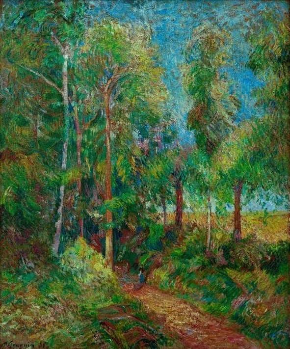 Paul Gauguin, La Lisière de la forêt (I) (Kunst,Landschaft,Wald,Laubwald,Impressionismus,Französische Kunst,Waldweg)