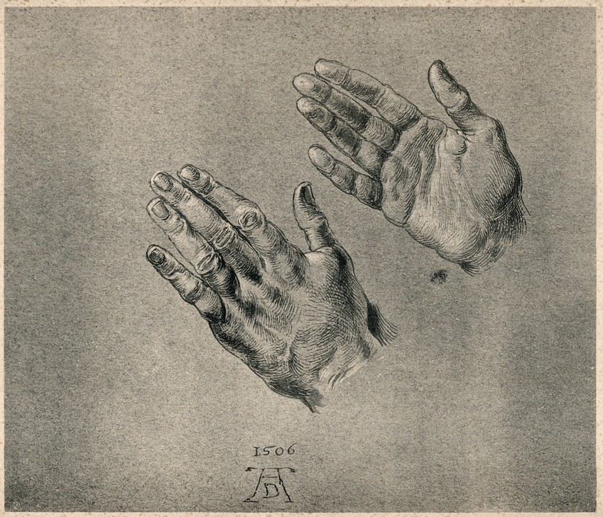 Albrecht Dürer, Hände des Kaisers (Deutsche Kunst,Kunst,Mensch,Renaissance,Hand,Studie,Rosenkranzfest,Handstudie)