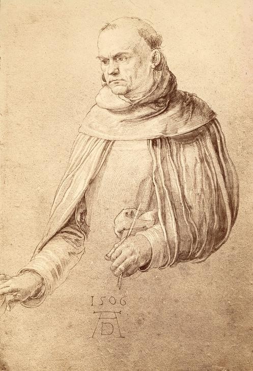 Albrecht Dürer, Der heilige Dominikus (Christentum,Deutsche Kunst,Heilige,Kunst,Religion,Renaissance,Studie,Rosenkranzfest,Halbfigur)