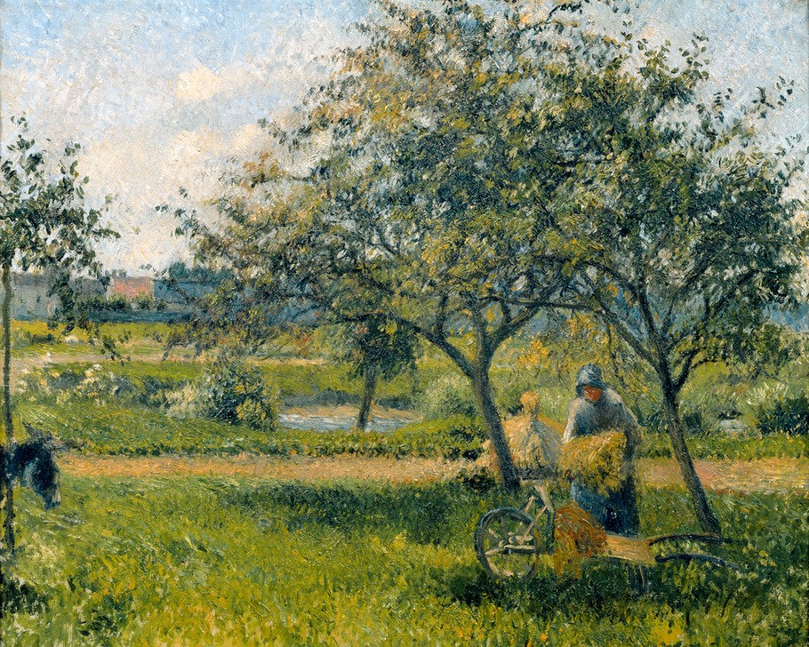 Camille Pissarro, La Brouette, Verger (Kunst,Landschaft,Obstbau,Impressionismus,Wiese,Bäuerin,Schubkarre,Französische Kunst)