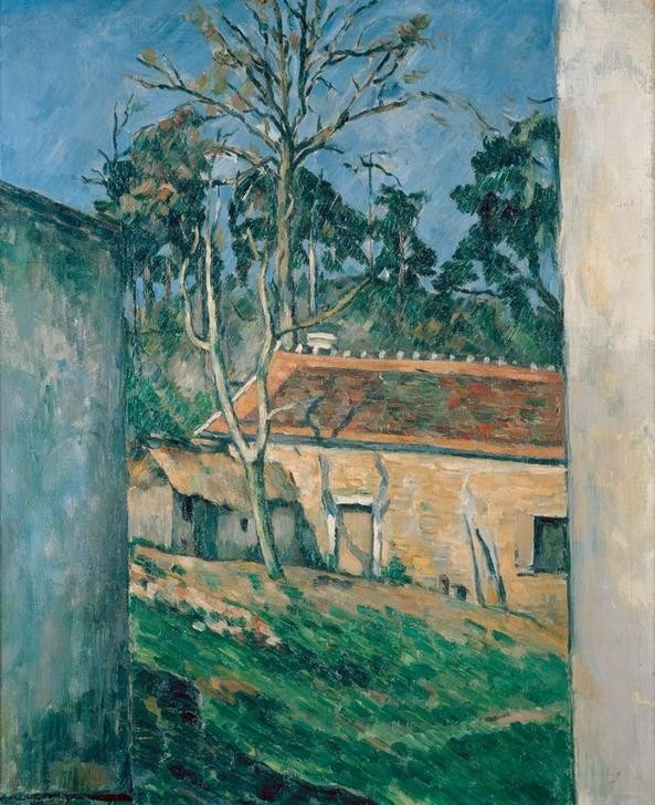 Paul Cézanne, Cour de ferme à Auvers (Bauernhaus,Bauernhof,Kunst,Landschaft,Hof,Impressionismus,Französische Kunst)