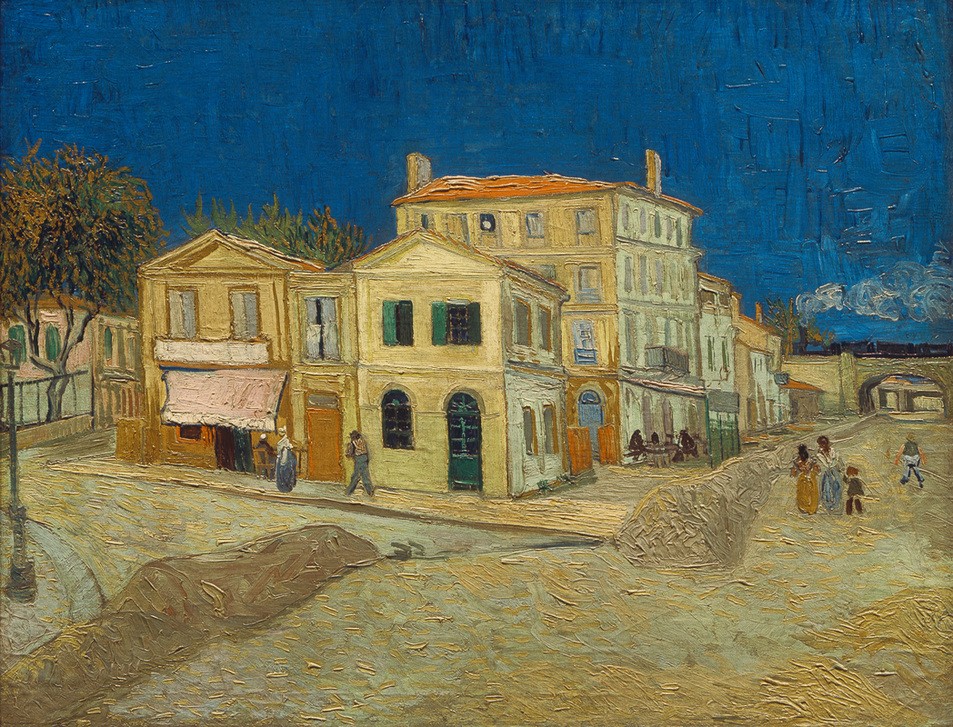 Vincent van Gogh, Das gelbe Haus (Kunst,Strassenszene,Wohnhaus (Allgemein),Wohnhaus Von Berühmten,Impressionismus,Künstlerhaus (Wohnhaus),Architekturdarstellung,Niederländische Kunst)