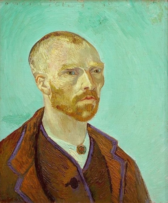 Vincent van Gogh, Selbstbildnis, Paul Gauguin gewidmet (Künstler,Maler (Künstler),Mann,Impressionismus,Bart,Selbstbildnis,Portrait,Niederländische Kunst,Brustbild,Person)