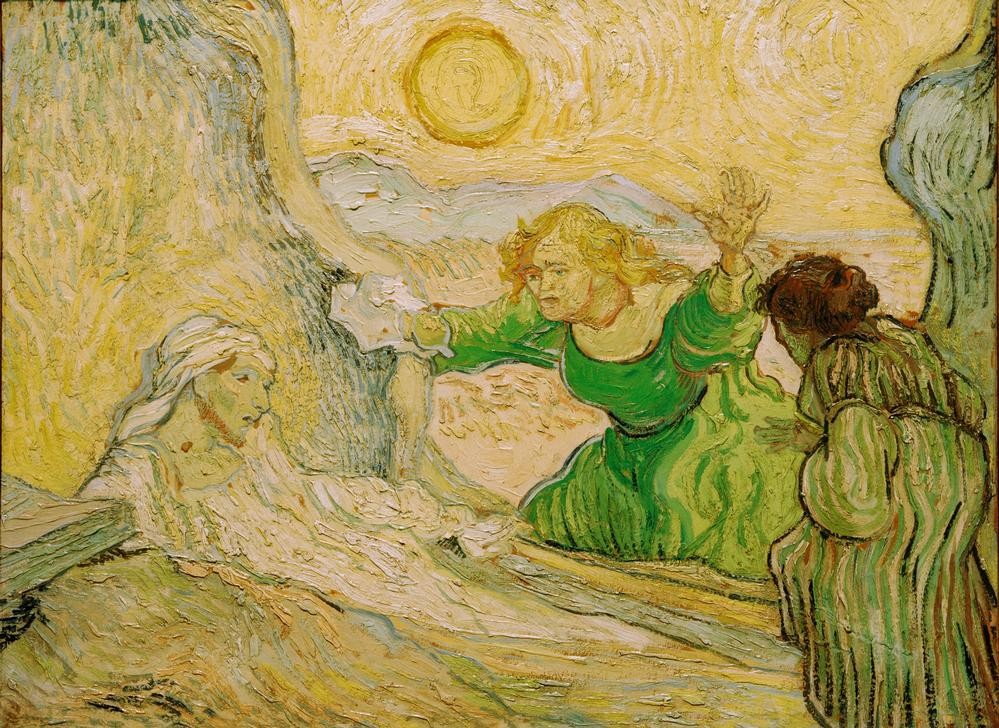 Vincent van Gogh, Die Wiedererweckung des Lazarus (Christentum,Religion,Sonne,Impressionismus,Neues Testament,Bibel,Totenerweckung,Wunder,Auferweckung Des Lazarus,Niederländische Kunst,Maria Und Martha)