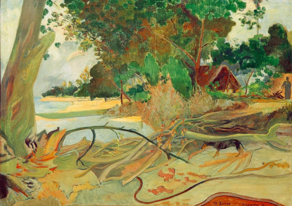 Paul Gauguin, Te burao (Kunst,Landschaft,Französische Kunst,Exotik,Synthetismus,Hibiskus)