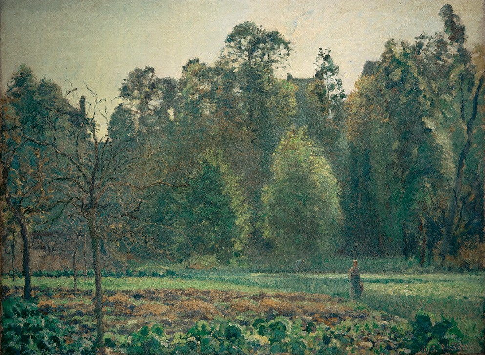 Camille Pissarro, Das Kohlfeld, Pontoise (Ackerbau,Gemüse,Landschaft,Impressionismus,Kohl,Acker,Französische Kunst,Gemüseanbau,Landwirtschaft)