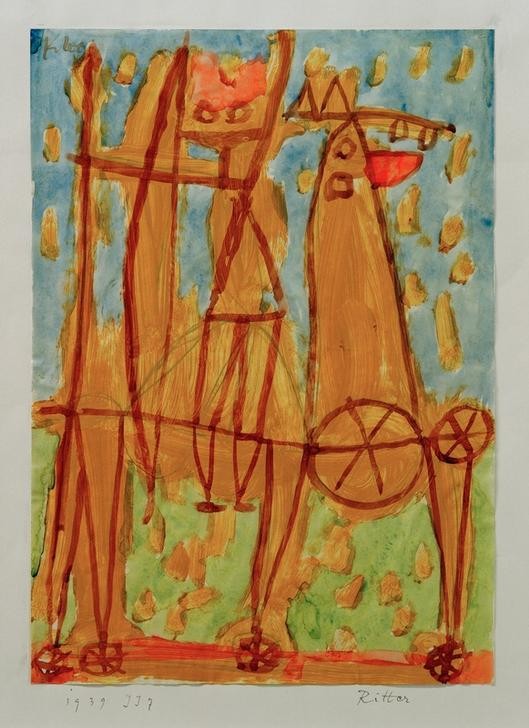 Paul Klee, Ritter (Geschichte,Kunst,Mann,Militär,Pferd (Tier),Ritter,Rittertum,Reiter,Abstrakte Kunst,Schweizerische Kunst,Abstraktion)