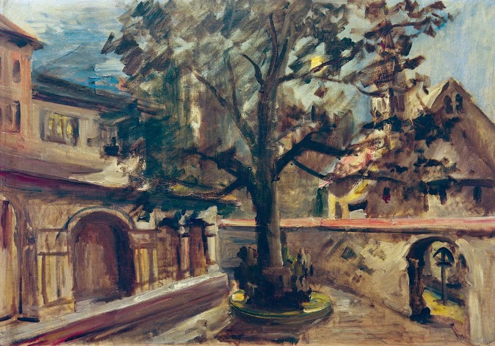 Lovis Corinth, Klostergarten (Architektur,Deutsche Kunst,Kloster,Kunst,Impressionismus,Baum,Architekturdarstellung,Klostergarten,Garten)