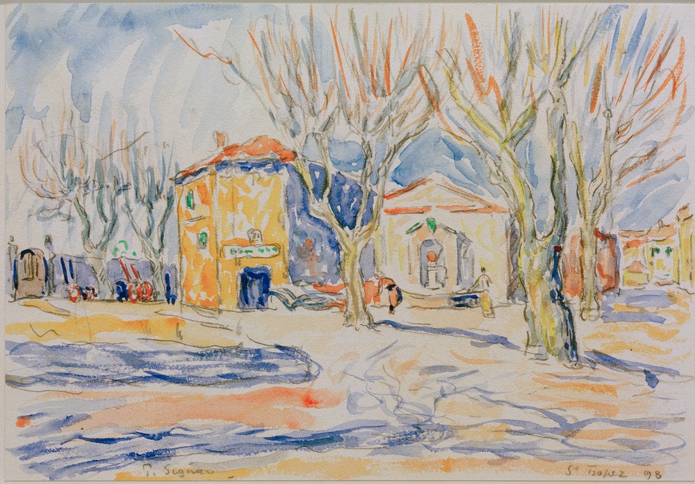 Paul Signac, Paysage de Saint-Tropez (Kunst,Landschaft,Impressionismus,Architekturdarstellung,Französische Kunst)