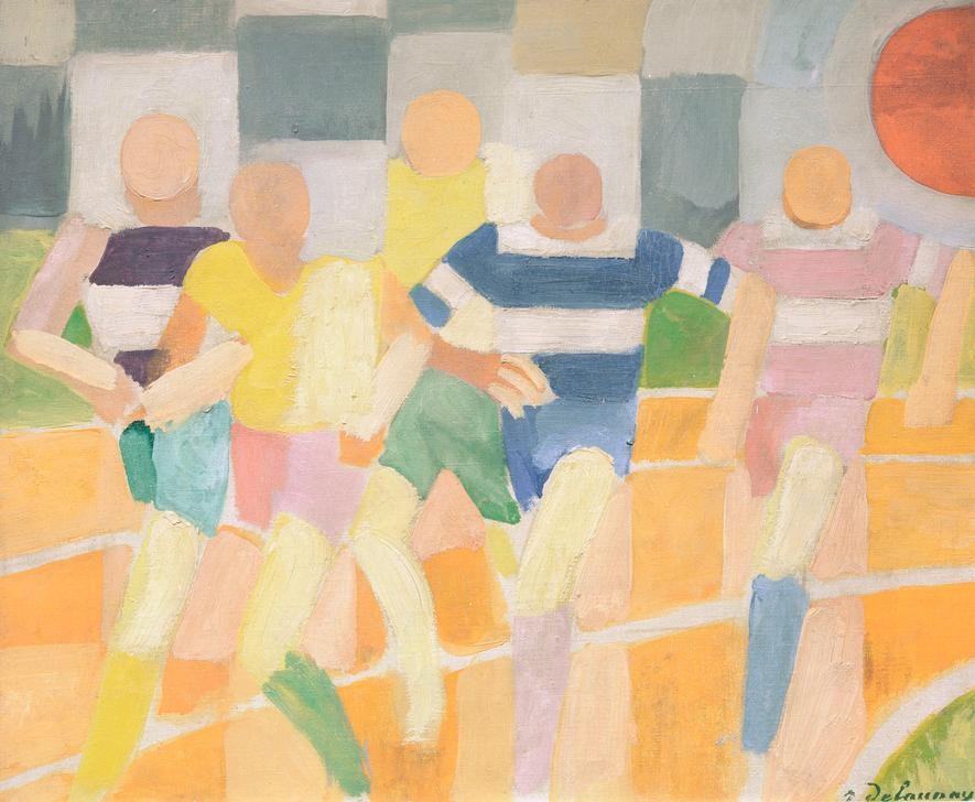 Robert Delaunay, Die Läufer (Sportler,Geometrie,Kunst,Laufen,Sport,Wettlauf,Kubismus,Leichtathlet,Wettkampf,Französische Kunst,Läufer,Leichtathletik)