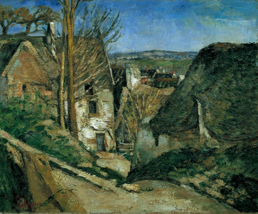 Paul Cézanne, La maison du pendu, à Auvers (Dorfstrasse,Dorf,Haus,Kunst,Landschaft,Impressionismus,Französische Kunst)