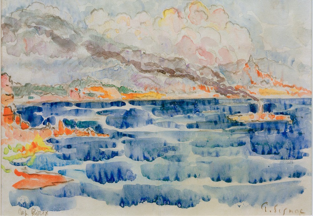 Paul Signac, Cap Roux (Dampfer,Küste,Kunst,Landschaft,Meer,Impressionismus,Französische Kunst)