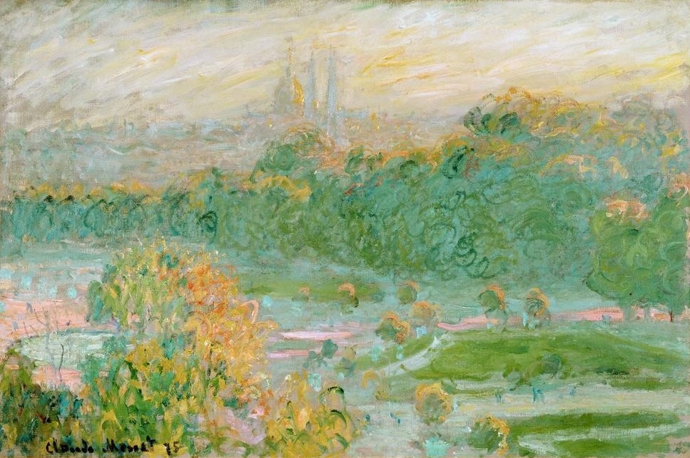 Claude Monet, Les Tuileries (Garten Und Park,Geographie,Industrie,Landschaft,Impressionismus,Grossstadt,Fabrik,Ziegelstein,Stadtansicht,Französische Kunst,Topographie)