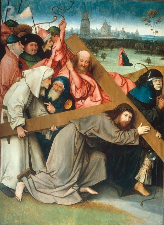 Hieronymus Bosch, Die Kreuztragung Christi (Christentum,Kunst,Religion,Neues Testament,Bibel,Kreuztragung,Niederländische Kunst,Passion Christi)