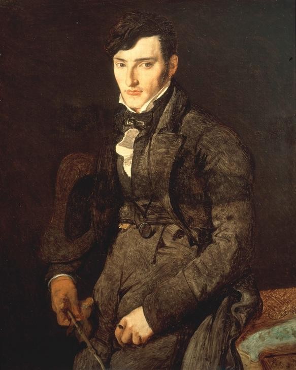 JEAN-AUGUSTE-DOMINIQUE INGRES, Jean Pierre François Gilibert (Herrenmode,Kunst,Mann,Mensch,Mode,Klassizismus,Portrait,Französische Kunst,Kniestück,Junger Mann)