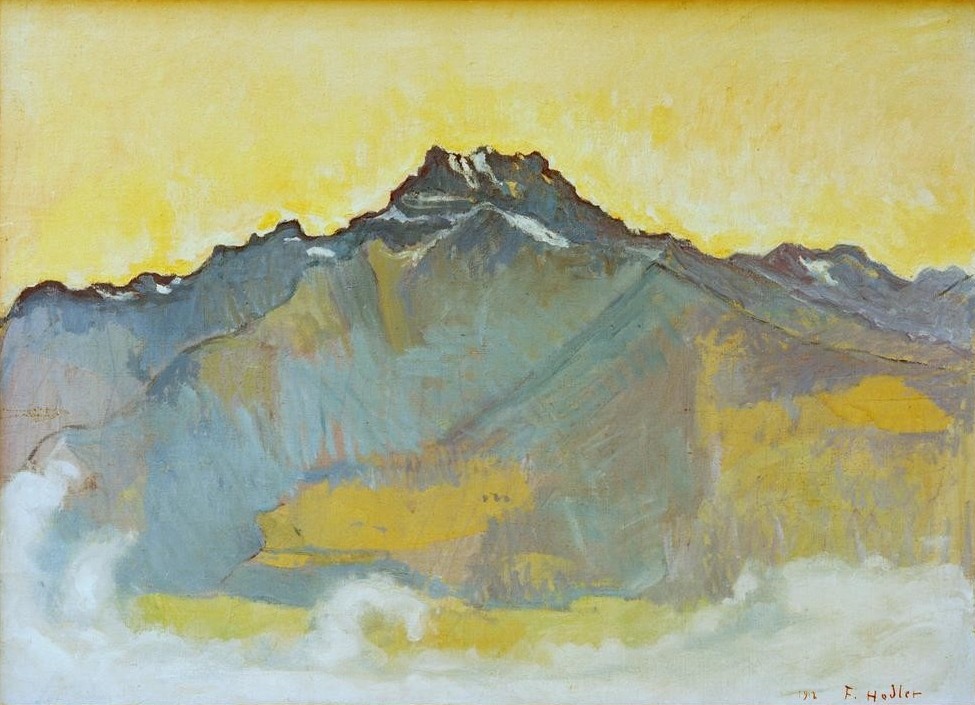 Ferdinand Hodler, Die Dents du Midi von Chesière aus (Gebirge,Jugendstil,Kunst,Landschaft,Schweizerische Kunst)