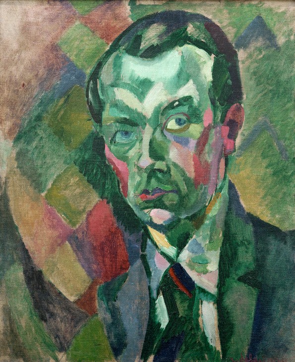 Robert Delaunay, Autoportrait (Künstler,Maler (Künstler),Mann,Selbstbildnis,Portrait,Französische Kunst,Orphismus,Brustbild,Person)