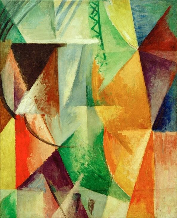 Robert Delaunay, Une Fenêtre, Etude pour les trois Fenêtres (Fenster,Kubismus,Architekturdarstellung,Französische Kunst,Abstraktion,Orphismus)