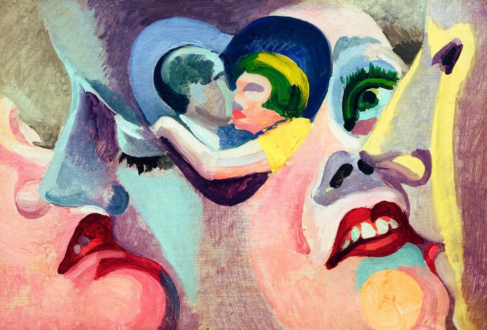 Robert Delaunay, Les Amoureux de Paris: Le Baiser (Liebe Und Ehe,Liebespaar,Mensch,Kuss,Umarmung,Französische Kunst)