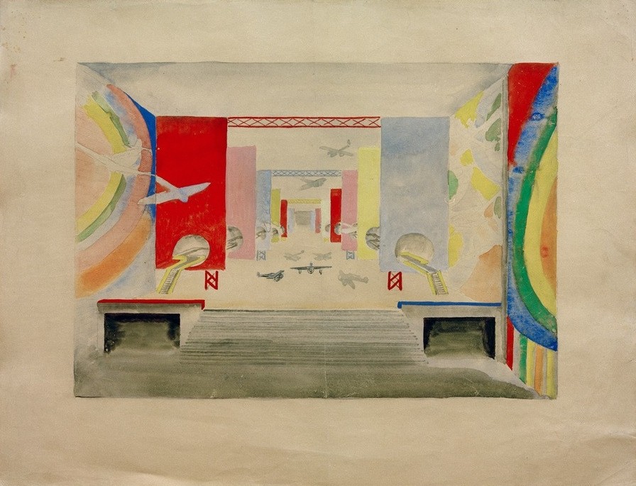 Robert Delaunay, Entwurf für die Innengestaltung für das Palais de l’Air (Lu (Geographie,Weltausstellung,Französische Kunst,Entwurf,Topographie)