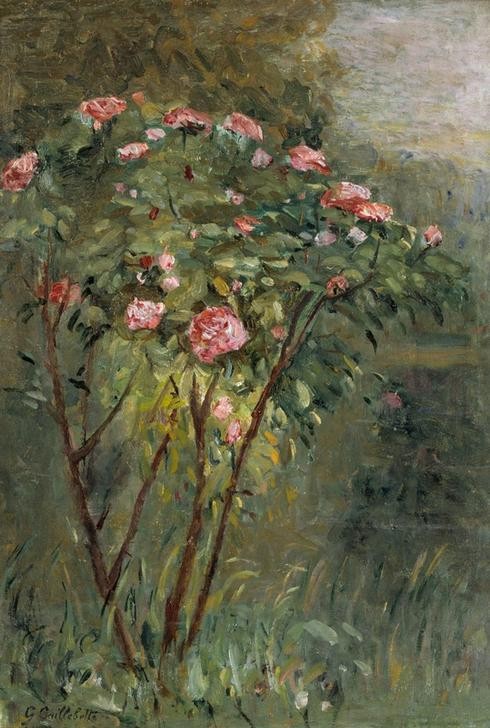 Gustave Caillebotte, Le rosier (Botanik,Kunst,Landschaft,Rose,Impressionismus,Französische Kunst,Strauch,Zierstrauch,Rosenstrauch)