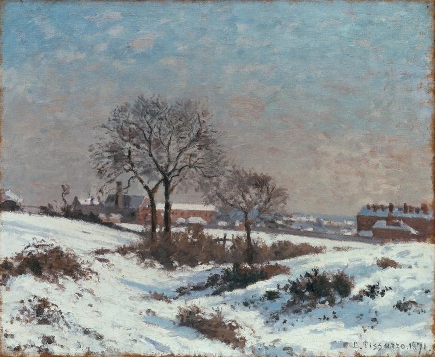 Camille Pissarro, Paysage sous la neige, Upper Norwood (Jahreszeiten,Kunst,Landschaft,Winter,Impressionismus,Schnee,Französische Kunst)