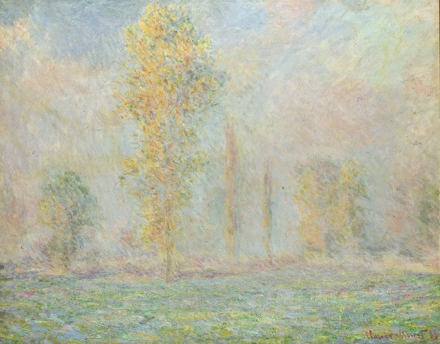 Claude Monet, La prairie à Giverny (Kunst,Landschaft,Impressionismus,Baum,Wiese,Französische Kunst,Pappel)