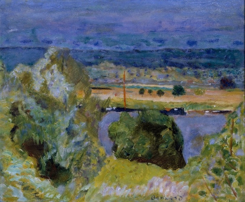 Pierre Bonnard, La Seine à Vernon (Kunst,Landschaft,Impressionismus,Fluss,Französische Kunst,Ufer,Nabis)