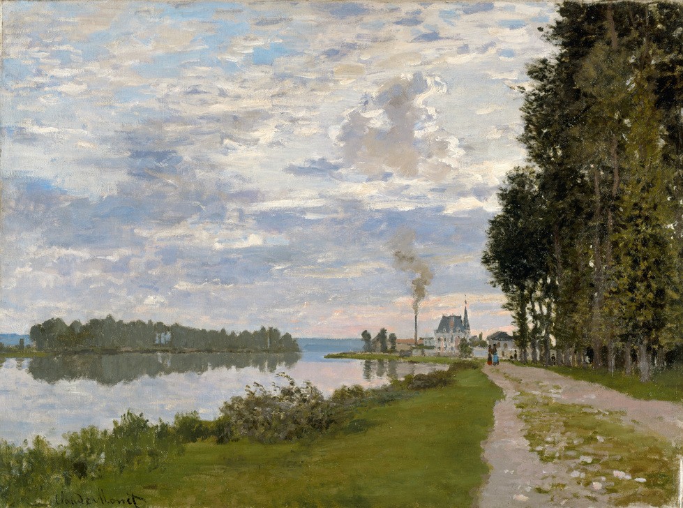 Claude Monet, La promenade d’Argenteuil (Kunst,Landschaft,Uferpromenade,Impressionismus,Fluss,Französische Kunst,Ufer)