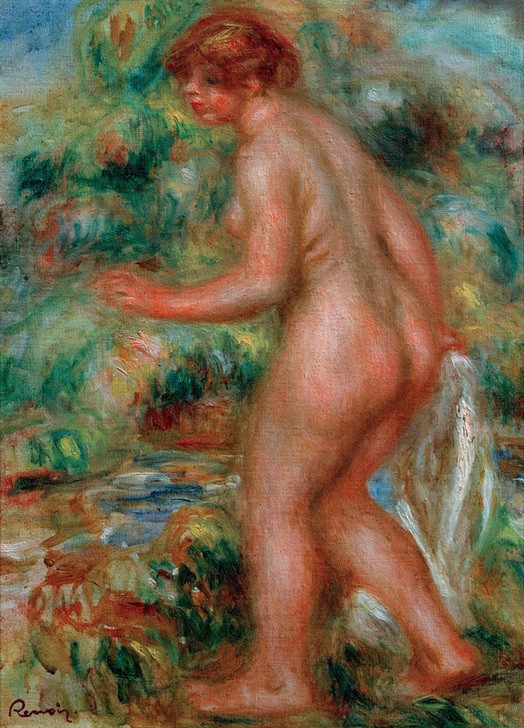Pierre-Auguste Renoir, Baigneuse (Bad Im Freien,Fettleibigkeit,Frau,Kunst,Maler (Künstler),Impressionismus,Akt,Französische Kunst,Ganzfigurig)