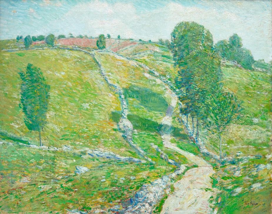 Frederick Childe Hassam, Straße in Land of Nod (Kunst,Landstrasse,Landschaft,Strasse (Allgemein),Impressionismus,Weg,Amerikanische Kunst,Hügel,Us-Amerikanische Kunst)