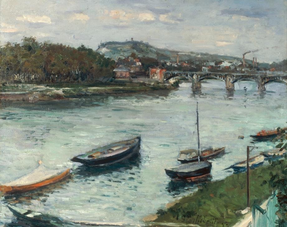 Gustave Caillebotte, La berge et le pont d’Argenteuil (Kunst,Landschaft,Impressionismus,Fluss,Französische Kunst,Ufer)