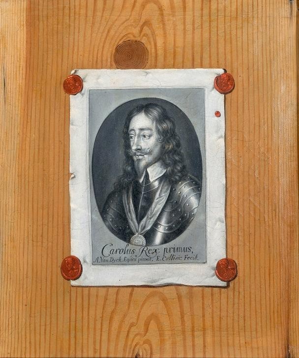 Edwaert Collier, Trompe l’oeil mit Bildnis Karls I. von Großbritannien (Geschichte,König,Kunst,Mann,Barock,Bild Im Bild,Portrait,Trompe L'oeil,Person)