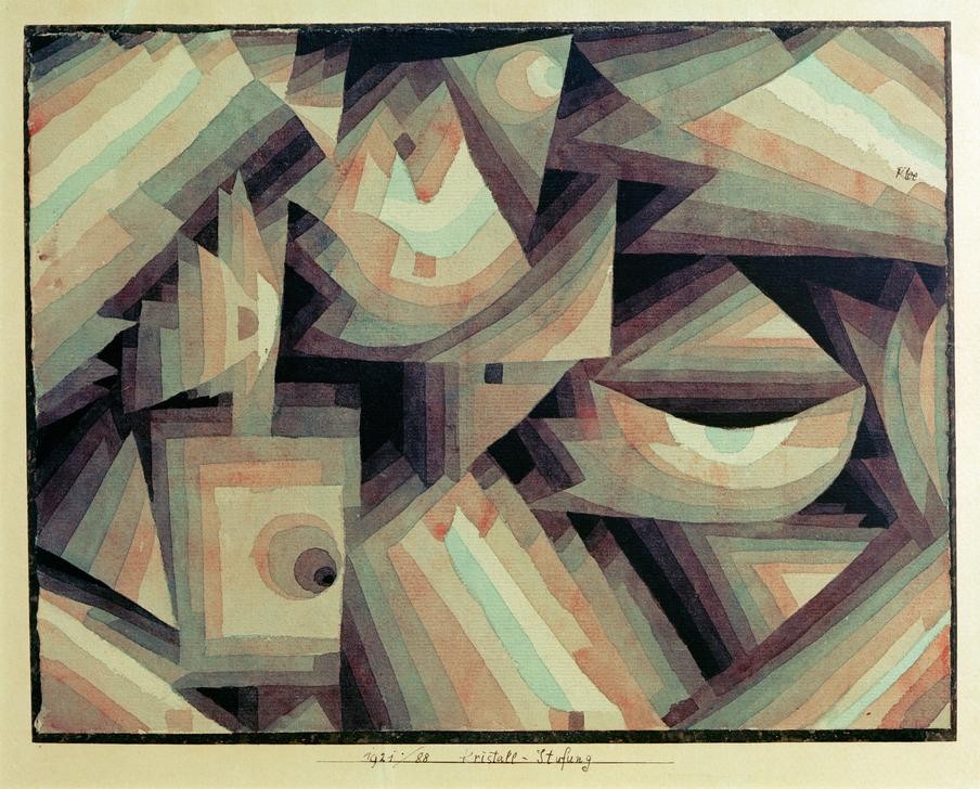Paul Klee, Kristall-Stufung (Bauhaus,Deutsche Kunst,Geometrie,Mineralogie,Geometrisch,Schweizerische Kunst,Transparenz,Kristall)