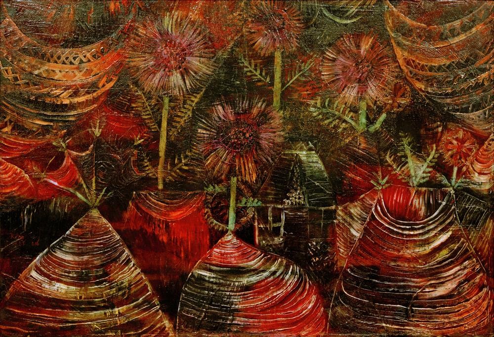 Paul Klee, Das Fest der Astern (Bauhaus,Botanik,Deutsche Kunst,Feste,Schweizerische Kunst,Blume,Abstraktion,Aster)