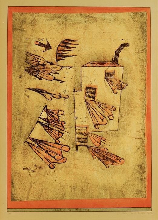 Paul Klee, Feuerwind (Bauhaus,Deutsche Kunst,Elemente,Feuer,Meteorologie,Musik,Pfeil,Wind,Schweizerische Kunst,Abstraktion)