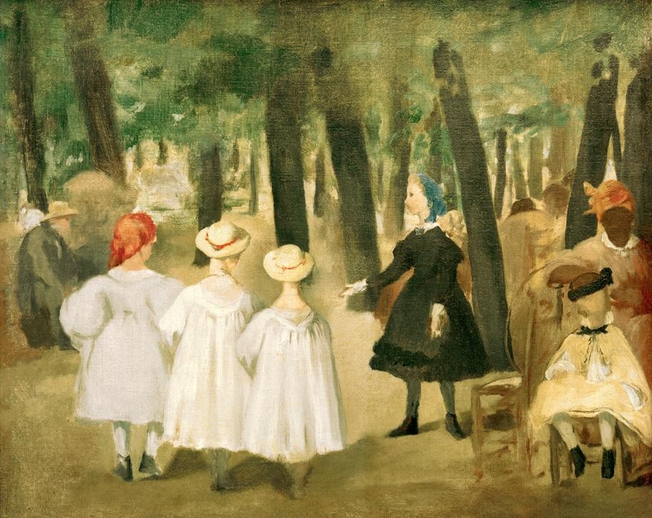Edouard Manet, Kinder in den Tuilerien (Garten Und Park,Kind,Mädchen,Menschen Im Park,Park,Spaziergang,Französische Kunst,Kinderleben)
