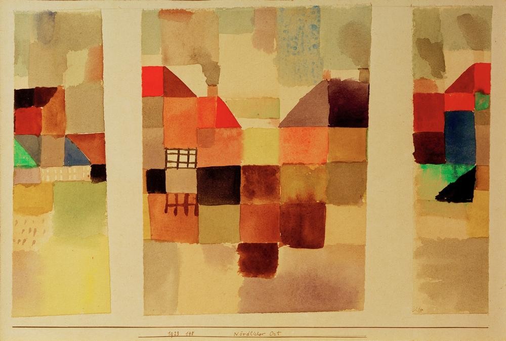 Paul Klee, Nördlicher Ort (Bauhaus,Deutsche Kunst,Geometrie,Geometrisch,Abstrakte Kunst,Stadtansicht,Architekturdarstellung,Schweizerische Kunst,Norden,Dreieck,Abstraktion,Viereck)