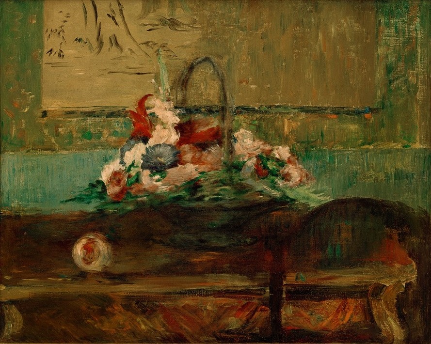 Edouard Manet, Panier fleuri (Kunst,Impressionismus,Stillleben,Französische Kunst,Korb,Blumenkorb,Blume)