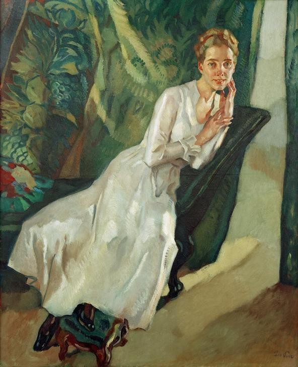 Leo Putz, Bildnis Frau Halseband  (Mensch und Gesellschaft,   Wunschgröße, Impressionismus, Klassische Moderne, Wohnzimmer,)